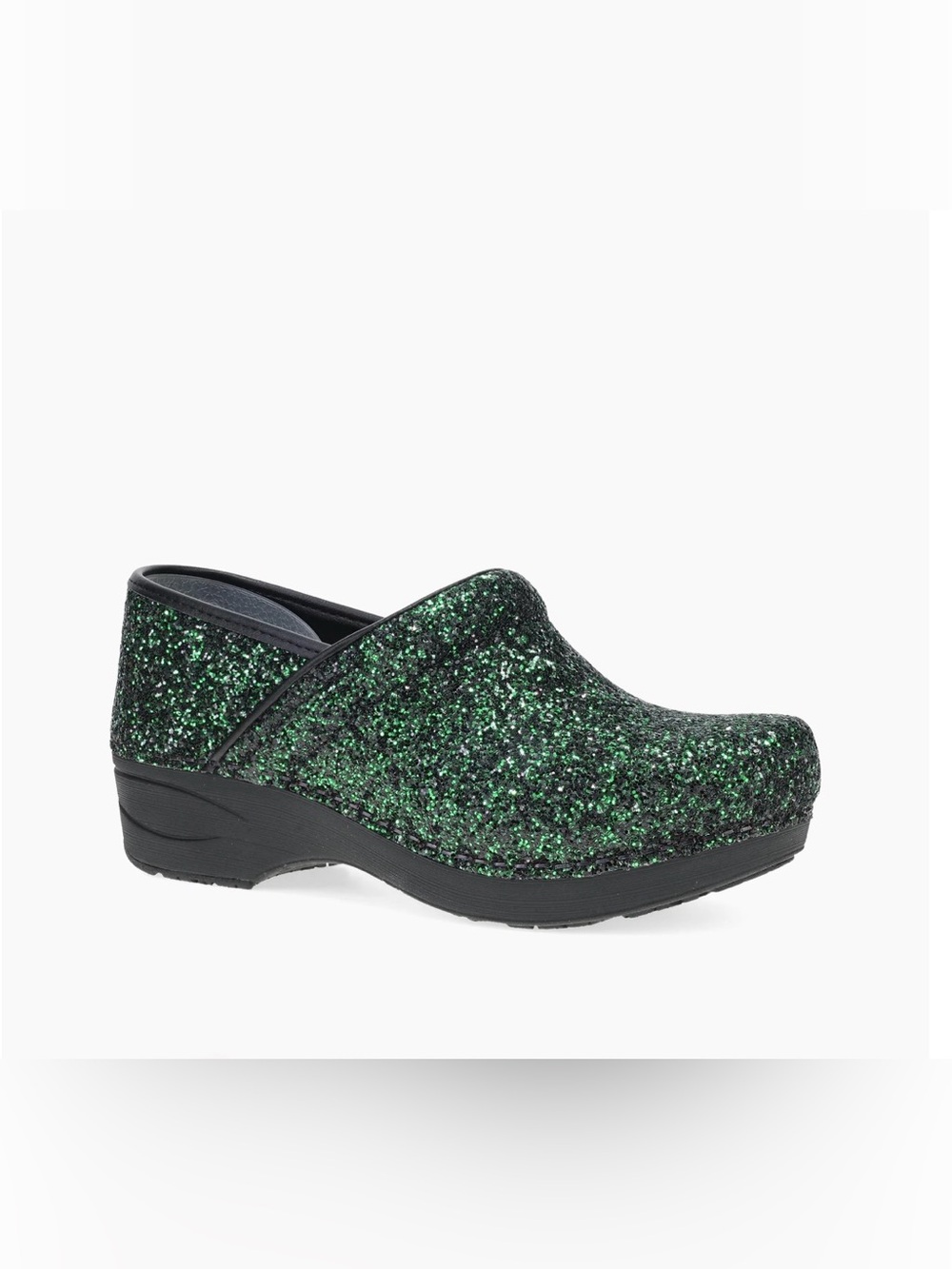 Dansko Wide XP 2.O Elixir Green Glitter Clog Sz 38 wide (7.5/8wide) new w/o box